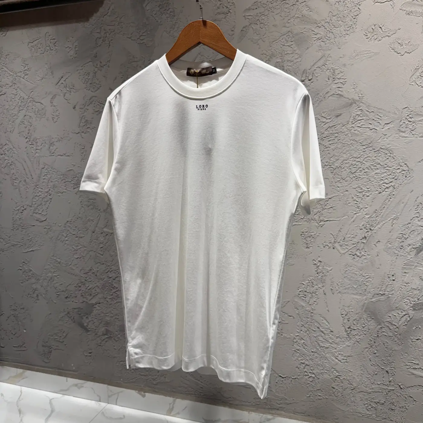 LORO PIANA Beyaz Orta Logo Tişört