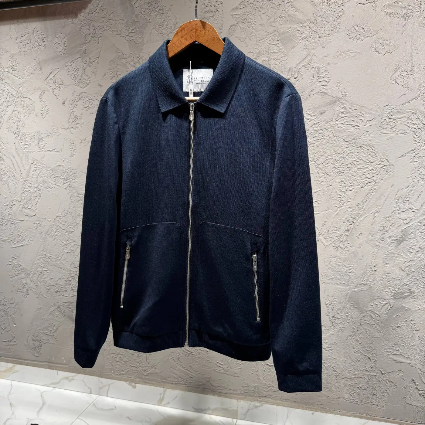 BRUNELLO CUCINELLI Lacivert Çelik Örme Hırka