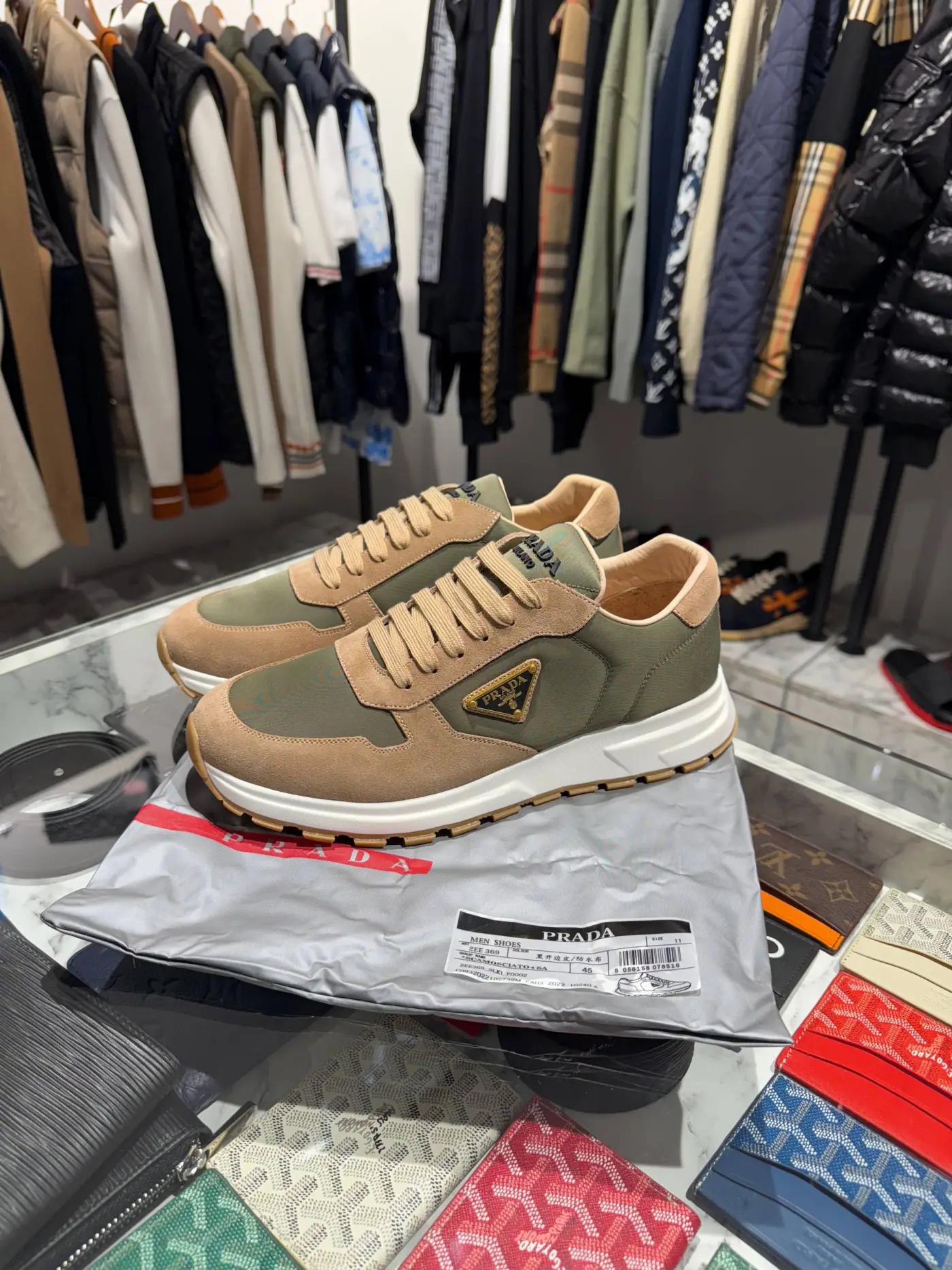 Prada Kahverengi/Yeşil Süet Scuba Ayakkabi