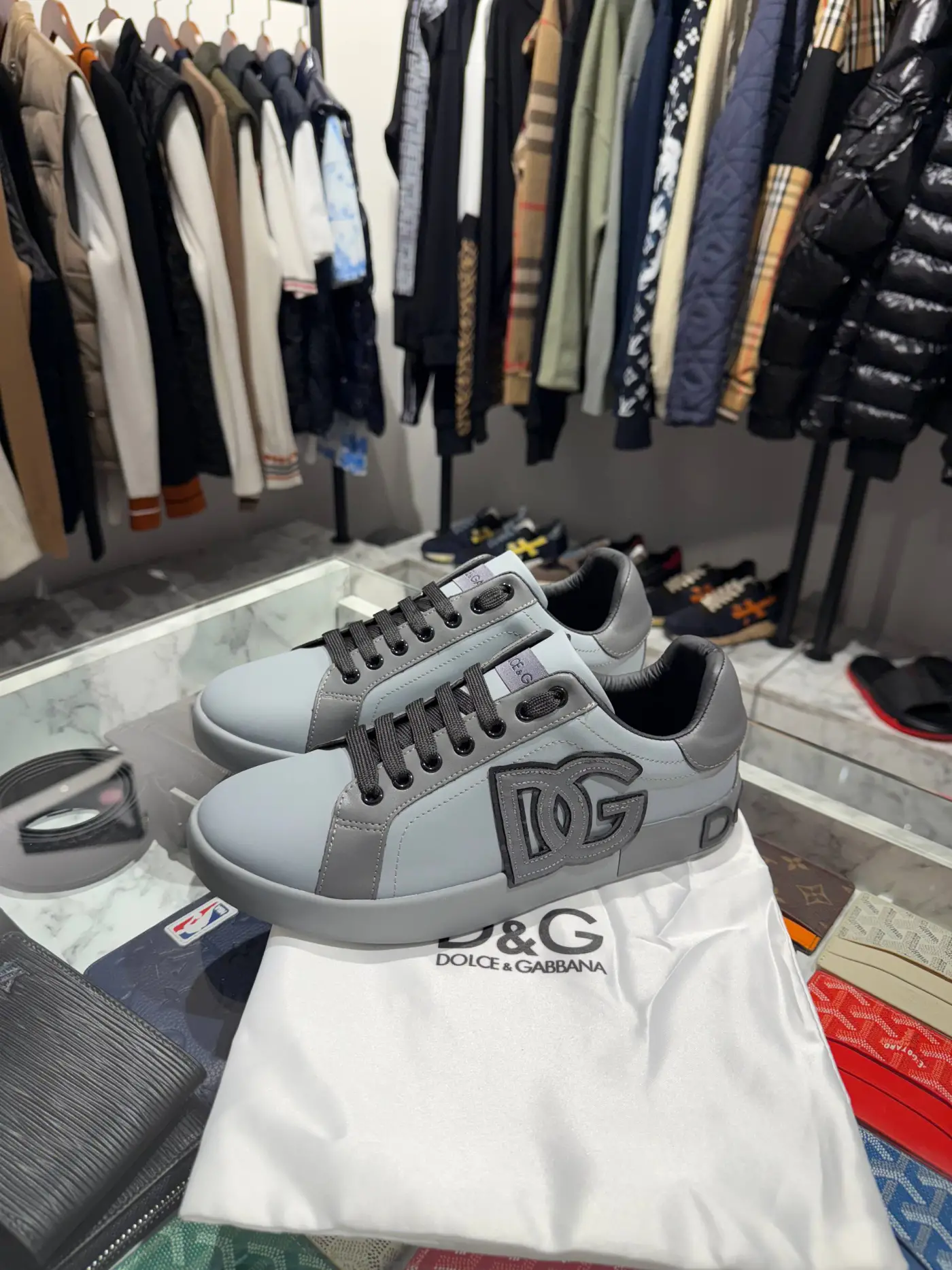 DOLCE GABBANA Gri Deri Ayakkabı