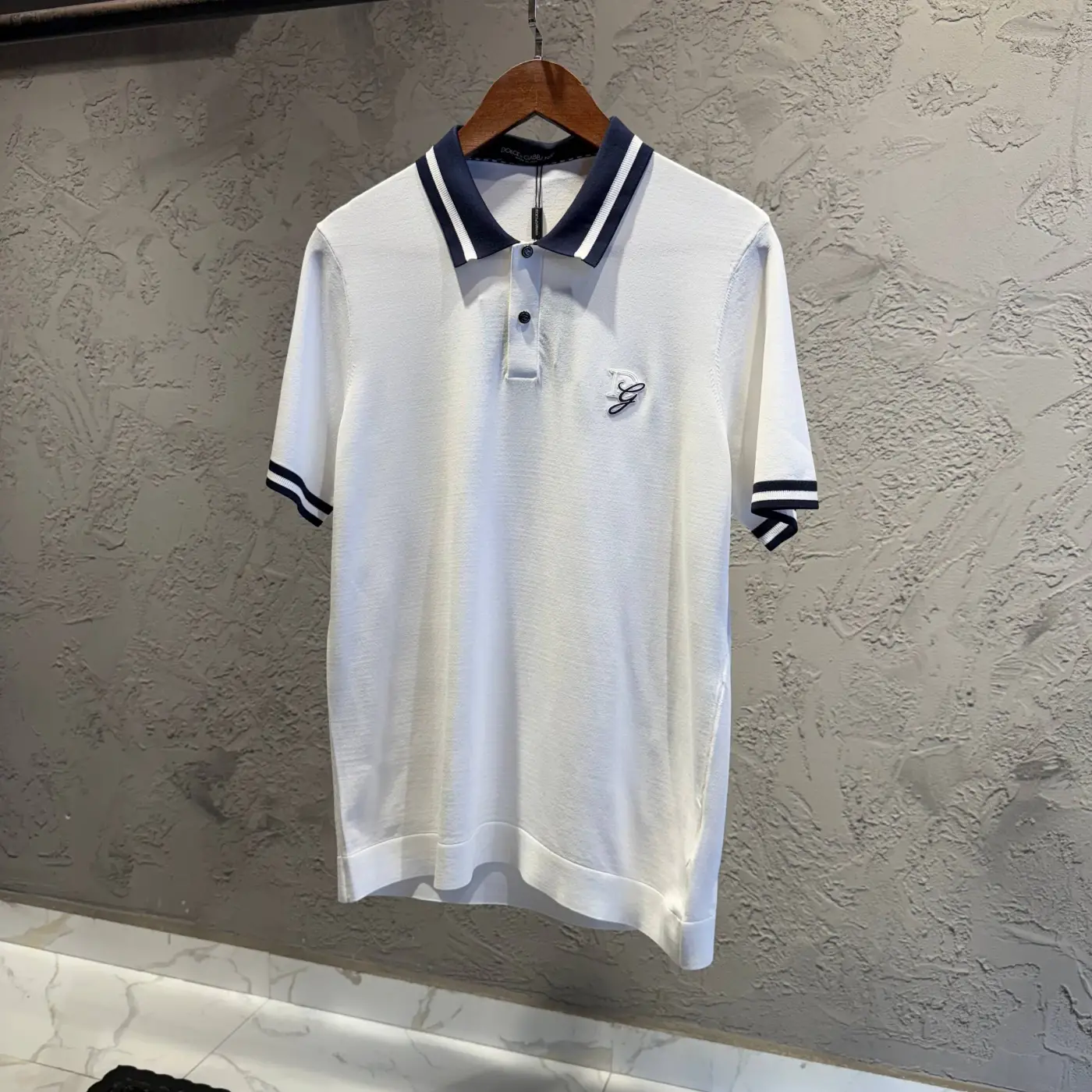 Dolce Gabbana Beyaz Polo Yaka Tişört 