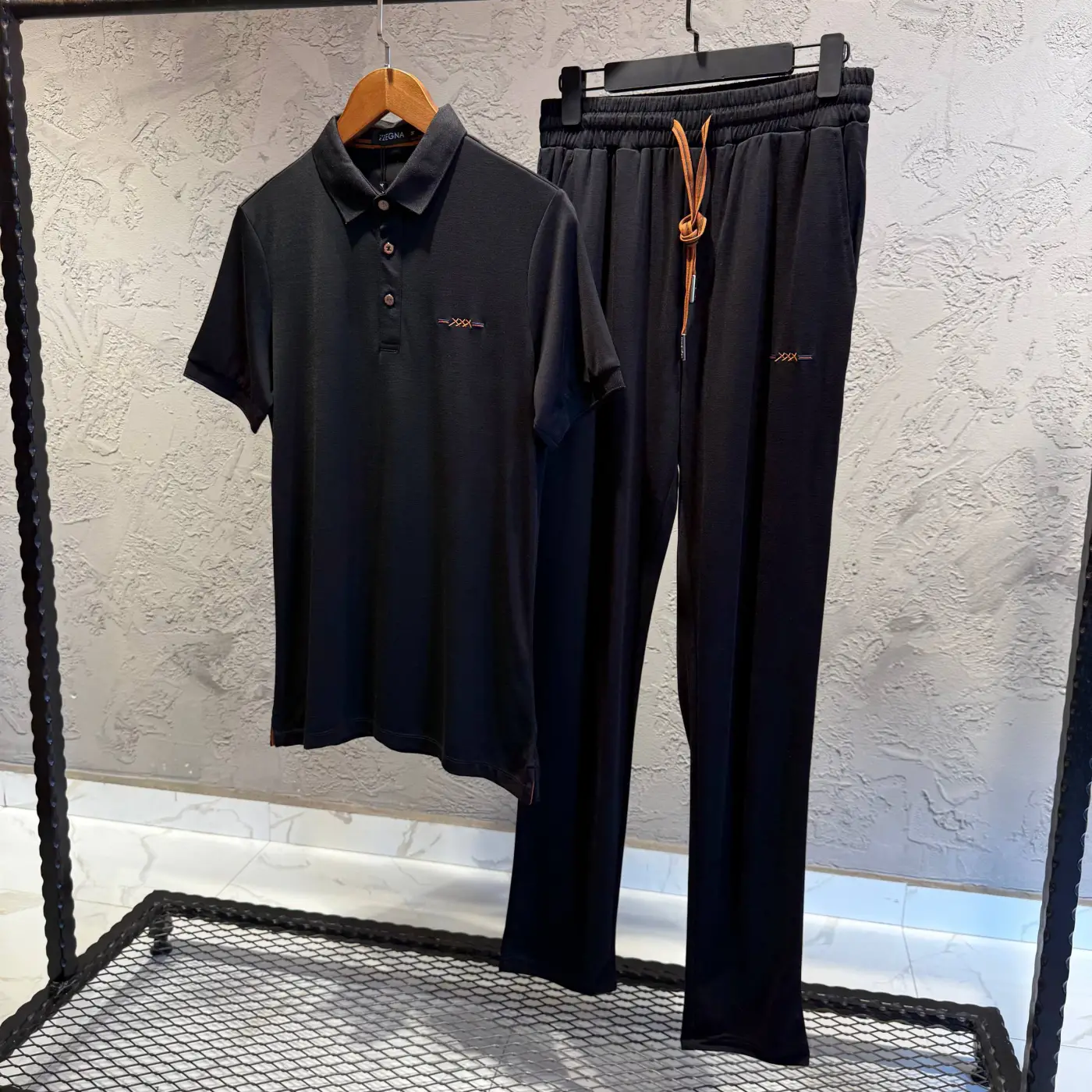 Zegna Siyah Yazlık Eşofman Takımı