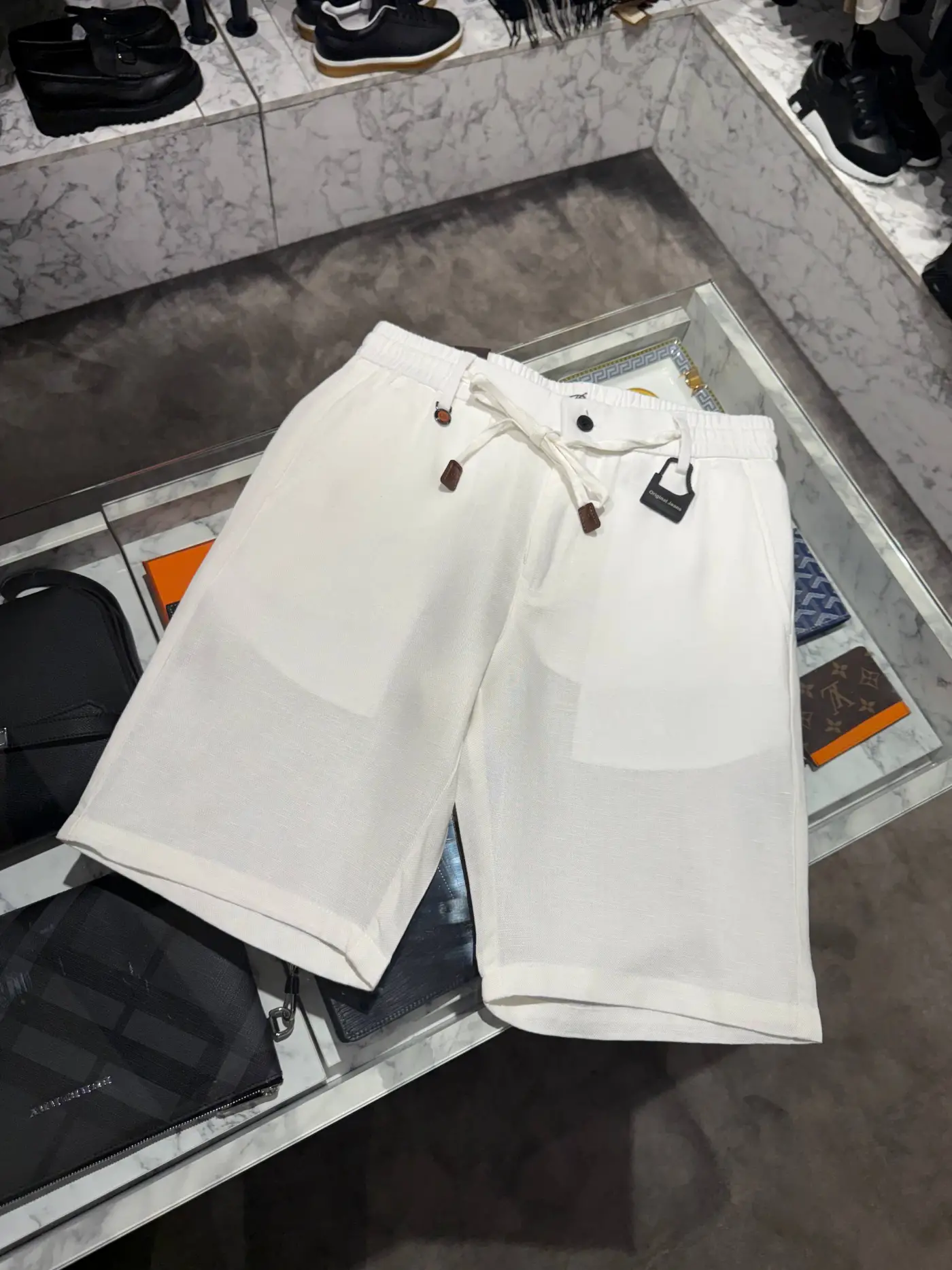 Loro Piana Beyaz Linen Şort