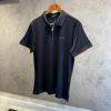 Loro Piana Lacivert Logo ve Şerit Detaylı Polo Tişört