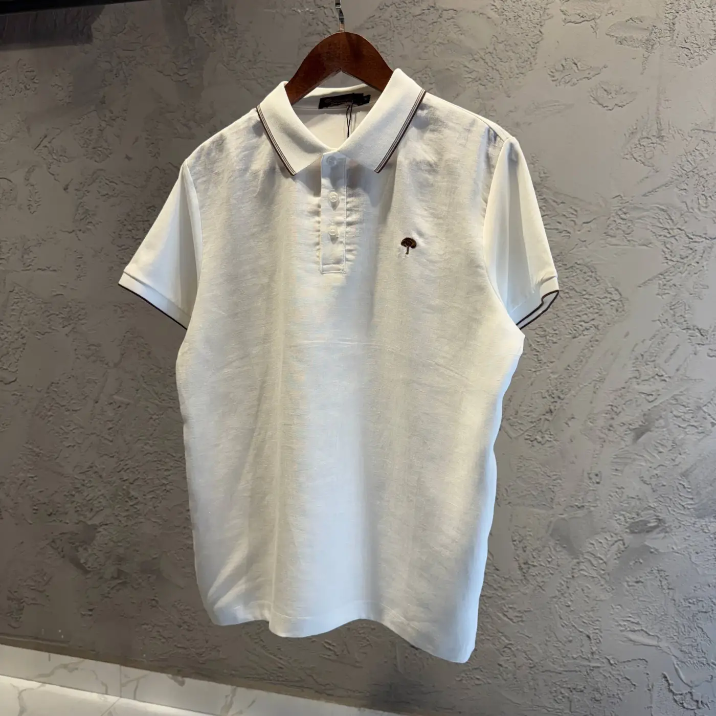 Loro Piana Keten Logo Detay Polo Tişört
