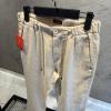 Loro Piana Krem Keten Geniş Jogger