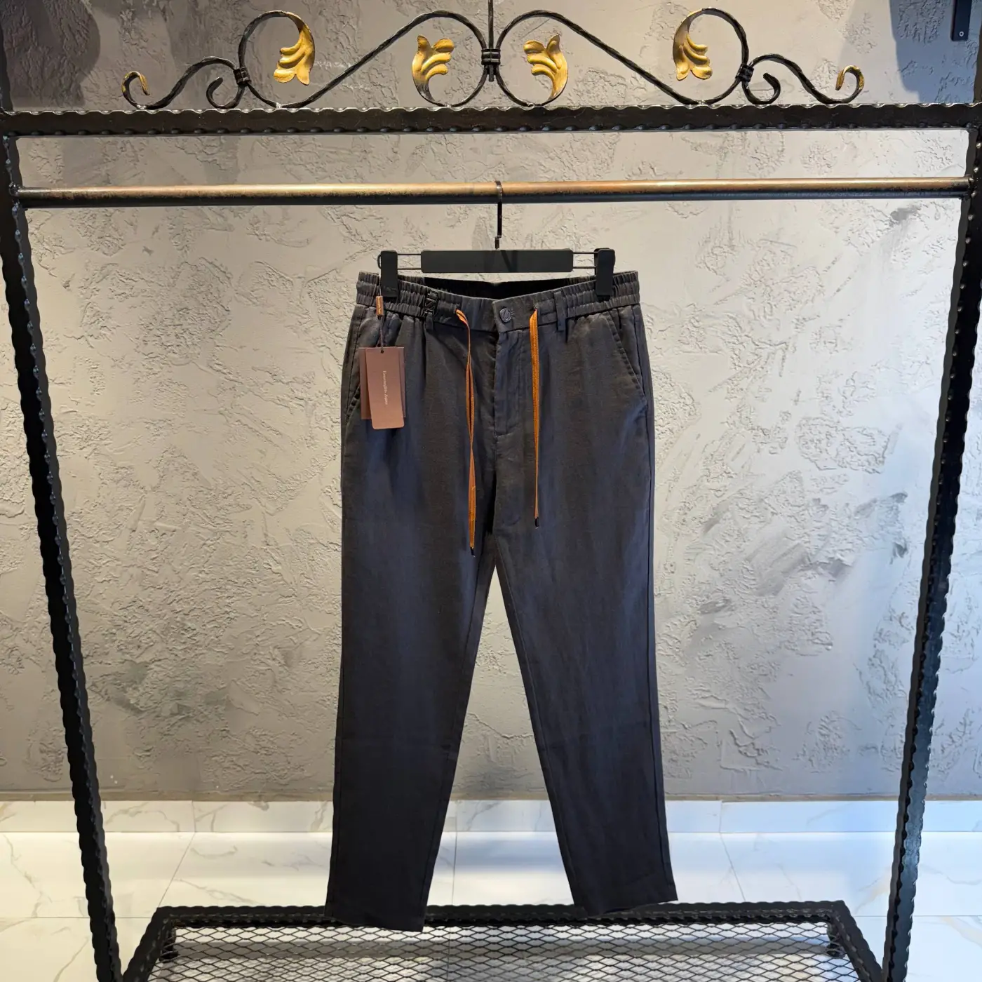 Zegna Koyu Gri Keten Jogger