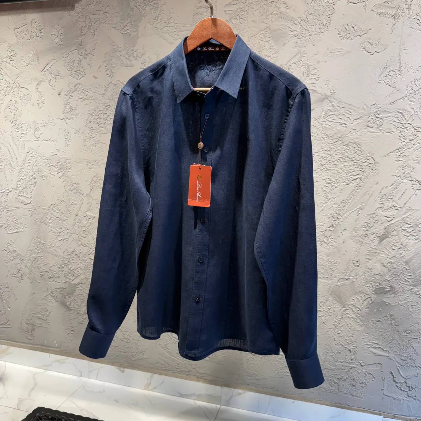 Loro Piana Lacivert Keten Gömlek