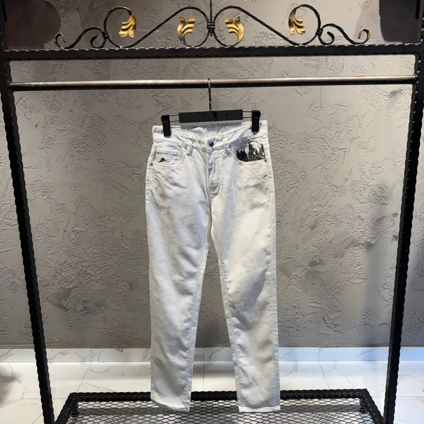 Louis Vuitton Beyaz Desenli kot